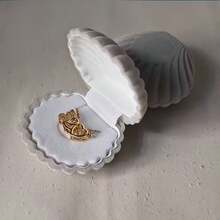 1pc Jewelry Box, Pearl Storage Box, Flocked Shell Jewelry Box For Pendant, Earrings, Necklace, Gift Box - Multicolor - View 14