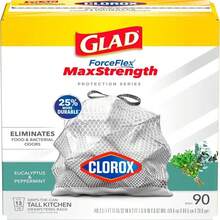 Glad Tall Kitchen Trash Bags 13 Gallon, MaxStrength Eucalyptus And Peppermint Garbage Bags, Drawstring, 90 Count - ColorD - View 1