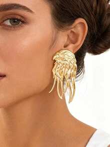 一对独特时尚的金属动物造型几何鹰头耳环，适合女性日常佩戴和参加派对作为礼物 - 老鷹頭 - 查看 6