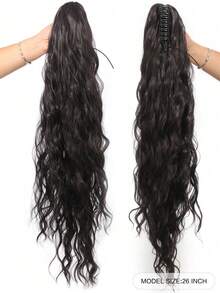 Synthetic 26Inch Long Wavy Claw Clip On Ponytail Hair Extension Blonde Ponytail Extension For Women Pony Tail Hair Hairpiece - Multicolor - View 20