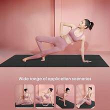 173*61*0.3/0.4/0.6厘米 EVA防滑瑜伽垫，加宽加长，轻便易携，快速折叠，适合室内外健身、普拉提、平板支撑（粉色/紫色/蓝色/黑色/绿色）