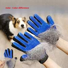 1 pieza Guante para aseo de mascotas, adecuado para amantes de gatos y perros, efecto de masaje y eliminación de pelo muerto, se ajusta a la mano izquierda o derecha - Azul - Ver 1