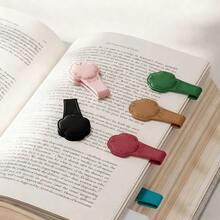 Magnetic Leather Bookmark Double-Sided Magnetic Buckle Refrigerator Stickers Notebook Book Markers Page Divider Staionery Supplies - Multicolor - View 4