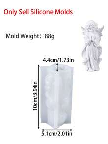 1 件 3D 祈祷天使硅胶模具，DIY 欧式石膏天使装饰小雕像树脂模具，复活节、生日、家居装饰工艺礼品的完美礼物 - Silicone Mold - 查看 6