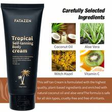 FATAZEN Tanning Cream 100g, Plant Extract Essence, Delicate Texture, Bronze Color, Adds Sun-Kissed Tone, Suitable For Daily And Outdoor Use. Summer, Gift. Tan Without Sunlight. Tan Without Sunlight. Bronze Color - Black - View 7