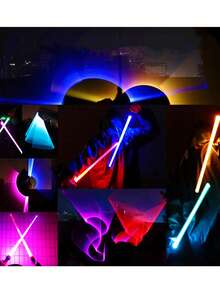 1pc/Set Extendable Laser Sword, Glowing Stick Stress Relief Toy, With Random Lighting (Batteries Not Included), Some Parts Color Random, Sword, Game, Christmas Decor, Interactive Toy For Kids, Party Gift, Birthday Gift - Multicolor - View 5