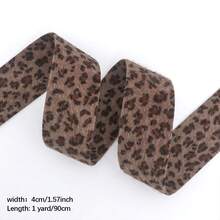 Cinta de terciopelo con estampado de leopardo, cinta de satén con estampado de leopardo de una sola cara, accesorios para el cabello hechos a mano con diadema de moño, suministros de ropa, envoltura de regalos, decoración de fiestas, manualidades y coronas de DIY