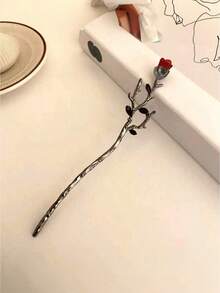 1支复古中式木质发簪，优雅发髻配饰，传统汉服发夹，新款中式发簪发饰，发髻延长器，发髻制作器，发髻发片，造型发簪，发夹，发卡，发饰，头部配饰