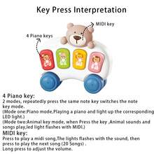 Juguete de oso de peluche de coche con sonido y luz musical multifuncional para bebés, juguete interactivo de múltiples escenarios, juguete educativo para bebés, juguete de pista deslizante giratoria, juguete de aprendizaje interesante (baterías no incluidas) - Multicolor - Ver 8