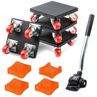 Huini Furniture Transport Roller Set 4 Pack, Furniture Sliding System With Furniture Lifter, 360° Rotatable,4 X 20mm Spacer Blocks,Moving Aid Furniture Transport Wheels