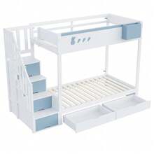 Kids Bed Frames, Headboards & Footboards - White+Blue + Wood + 90cm*200cm - View 11