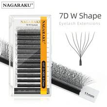 12 linee NAGARAKU 7D a forma di W Estensioni di ciglie preconfezionate a fiore, naturali, morbide e leggere. ciglie piene e dense a sette foglie, estensioni di volume preconfezionate. Estensioni di ciglie a fioritura automatica Y W, ciuffetti di ciglie, ciglie singole, ciglie finte - D - Visualizzare 5
