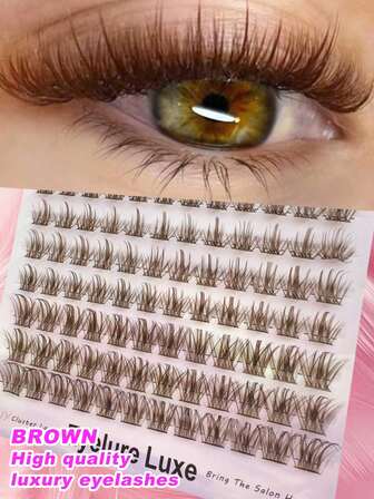 96簇漫画风格假睫毛套装 - 自然蓬松纤长设计，卡通放大眼部效果，适合角色扮演、动漫派对和日常佩戴。新手友好，日常佩戴、圣诞节、约会和派对皆宜。