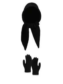 Women's Oversized Shawl Balaclava Hat, Knitted Hat Scarf Set, Solid Color Casual Winter Warm Hat With Pocket, Suitable For Daily, Skiing, Hiking, Vacation - Multicolor - View 25