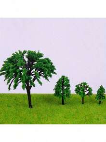 50个模型火车景观仿真树微缩雕像，2-6厘米/0.79-2.36英寸灌木模型树立体模型树，迷你树，适用于DIY工艺品建筑模型，人造战争游戏树模型家居装饰 - 彩色 - 查看 6