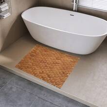 Teak Wood, Teak Wood Bath Mat, Wooden Shower Mat, Bathtub Mat, Non-Slip Rubber Feet, Roll-Up, Indoor, Bathroom, Shower, Spa, Sauna, 70x50cm - 1 - View 7