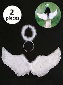 Artificial Feather Angel Wings Costume Prop, Suitable For Stage Performance, Role Play Party, Gift For Men And Women, Suitable As Holiday Or Christmas Gift - Multicolor - View 12