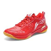 LI-NING Unisex Badminton Shoes, Lightweight Cushioned Casual Sports Shoes AYAU005-2 - Dreamy Blue/Flame Red - View 3