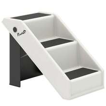 PawHut 3-Step Dog Stairs, 36.5 Inches High, Small Pet Stairs, Foldable For Bed, Sofa, Car, Cream White - 1 - View 9