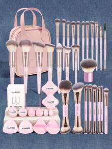 MAANGE 2pcs/5pcs/7pcs/20pcs/41pcs Makeup Brush Set, Includes Blush Brush, Foundation Brush, Setting Brush, Powder Brush, Travel Makeup Tools - Pink - View 16