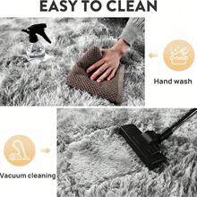 Area Rugs For Living Room, Large Fluffy Tie-Dye Grey Rug For Bedroom, Soft Shag Shaggy Fuzzy Carpets For Boys And Girls Dorm Room Home Decor - 淺灰色 - 查看 8