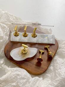 亚克力极光彩虹色矩形钻石形状美甲展示架，树脂水晶珠水钻复古韩国花朵激光 DIY 家居和户外女士母亲姐妹妻子女友婚礼美甲沙龙美容情人节使用