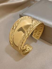 1 Pc Vintage Chunky Cuff Bracelets For Women Stylish Stainless Steel Bracelet Daily Party Jewelry Christmas Gifts - D997557B-001 - View 10