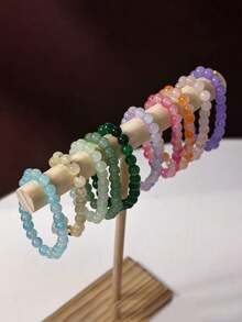 1pc Jewelry Organizer, Wooden Bracelet, Watch, Necklace Display Tower, Jewelry Storage Rack - Multicolor - View 2