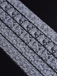 1Box White Lace Nail Art Foils Set Nail Transfer Sticker Flower Petal Retro Laces Transfer Paper DIY Manicure Nail Decoration Accessories (Adhesive Not Included) Nails Nail Supplies - White - View 8
