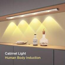 50/40/30/20cm Cat Eye Hill Light, LED Cabinet Light With Motion Sensor And Three-Color Changing Strip, Ultra-Thin Smart Kitchen Counter Lamp With Rechargeable Battery And Body Sensor, Wardrobe Home Decor Hill Light, Motion Sensor Light, Hill Light, Night Light, Cat Eye Spotlight, Sensor Light, LED Light, Three-Color Dimmable Light, Lighting - Cat's Eye Hill Light - View 7