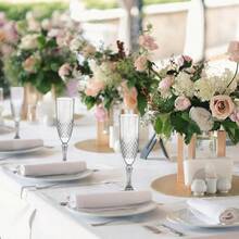 D12PCS Plastic Champagne Flutes7.1Oz Acrylic Clear Wine Glasses Goblets Reusable Drinking Champagne Glasses For Wedding Shatterproof And Disposable Cups Plastic Goblets Grand Event Party Plies - thông thoáng - Xem 4