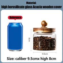 Black Walnut Lid Coffee Bean Storage Canister, Glass Storage Jar With Wooden Lid, Airtight, Moisture-Proof, Sealed Storage Jar, High Borosilicate Glass Jar, Kitchen Storage Canister, Food Storage Jar, Suitable For Coffee Beans, Peanuts, Soybeans, Mung Beans, Brown Sugar, Storage - Multicolor - View 20
