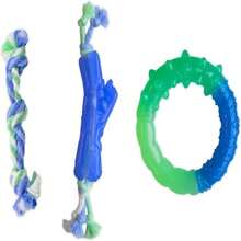 Outward Hound 2-In-1 Dental Dog Chew Wheel Ring &Amp; Rope Tug Toy For Teething Puppies &Amp; Dogs, Mint-Scented &Amp; Teeth-Cleaning, 9-Inch, Purple - ColorE - 查看 1