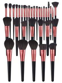 MAANGE 32pcs Professional Facial Makeup Brush Set ,32 Travel Makeup Brushes, Such As Foundation Brushes, Face Brushes, Highlighter Brushes, Powder Brushes, Blush Brushes, Concealer Brushes, Contour Brushes, Nose Shadow Brushes - Multicolor - View 13
