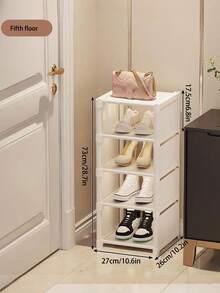 1pc Black 3/4/5/6/7 Tier Shoe Rack, Multi-Layer Home Minimalist Shoe Cabinet, Dustproof Shoe Box, High Capacity Indoor Home Shoe Organizer