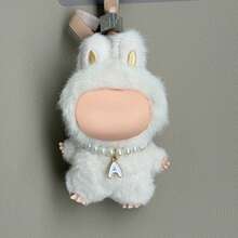 【仅项链】创意新款10厘米娃娃第四代迷你Labobo陶瓷娃娃吊坠，可爱珍珠字母项链，适用于Labobo娃娃 - 彩色 - 查看 3