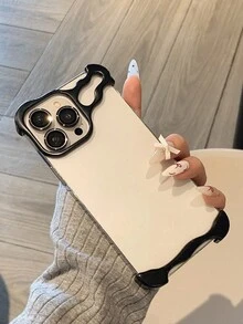 1 chiếc ốp lưng điện thoại cao cấp bằng kim loại không gỉ và hợp kim nhôm, thiết kế cong độc đáo, kèm miếng dán bảo vệ ống kính camera, tương thích với iPhone 16/15/14/13 Pro Max Plus, bảo vệ camera chống rơi vỡ, tương thích với Apple S23/S24+/S25 Ultra, 14 Pro, thiết kế 3D rỗng, quà tặng lý tưởng cho các cặp đôi và bạn thân. - màu đen - Xem 5