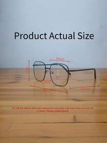 1副大方框透明镜片眼镜，最新设计，简约显瘦，适合派对、外出及各种场合，韩版风格，修饰脸型，小巧眼镜框 - 透明色 - 查看 3