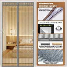 Cortina Antimosquitos Magnética Novedad Verano, Sin Agujeros con Pegamento Integrado, Indispensable en el Hogar, Dos Colores y Dos Tamaños Disponibles - Gris - Ver 3