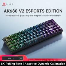 AJAZZ MINI 65% Layout New Product AK680 V2 Wired Magnetic Switch Mechanical Keyboard Ice Island Switch 68-Key Compact Ergonomic Office Keyboard 8K Gaming Mechanical Keyboard RGB DIY Support Multi-System Suitable For Gaming Games And Office - Multicolor - View 14
