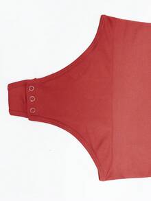 Suprenx 1pc Women's Long Sleeve Tummy Control Lift Bust Bodysuit - Red - View 7
