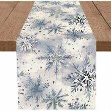 Winter Table Runner Snowflake Christmas Long Runners Watercolor Holiday Farmhouse Home Kitchen Table Decorations - Size-13''x 48'' - View 6