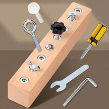 1 Set Of Children's Screw And Nut Matching Tool With 8 Shapes For Hand-Eye Coordination Training Toy, Birthday GiftChristmas Stocking Stuffers,Christmas Rotate The Handle Screw Plate To Promote Hand Skill Development, Fine Motor Training To Enhance Children's Patience And Concentrationstocking Stuffers Play As A Small Repairman, Desktop Parent-Child Interactive Game, Educational Toy, - Multicolor - View 4