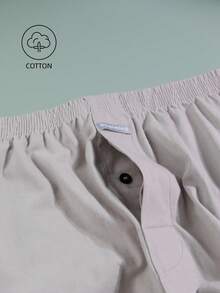 3pcs Casual Basic Knit Fabric Elastic Soft Mid-Waist Men's Loose Fit Crotch Front Closure Pants