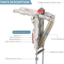 Automatic Stainless Steel Double Spring Folding Fishing Rod Holder, Upgraded Version With High Sensitivity Double Spring, Spring-Loaded Fishing Rod Holder With Lifting Function, Suitable For Ground Support - Multicolor - View 11