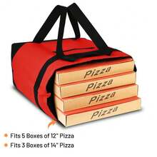 ZBEZBE Insulated Reusable Tote Bag For Grocery Shopping For Women/Men, Pizza/Food Delivery Bag To Keep Food Cold/Doordash/Grubub, Cooler Bags For Travel/Beach/Picnic - 紅色 - 查看 5