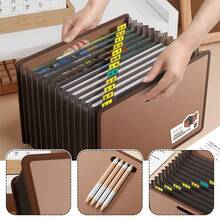Expandable A4 File Folder 13 Layers Large Capacity Students Test Paper Storage Bag Portable File Bag Document Organizer For School Office