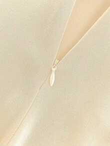 This Elegant Satin Fabric Skirt Is A Perfect Choice For Spring Wear. It Is Very Suitable For Daily Outings, Travel, Parties, Valentine's Day, And Dates. (Belt Not Included) Summer - Light Apricot Color - View 5