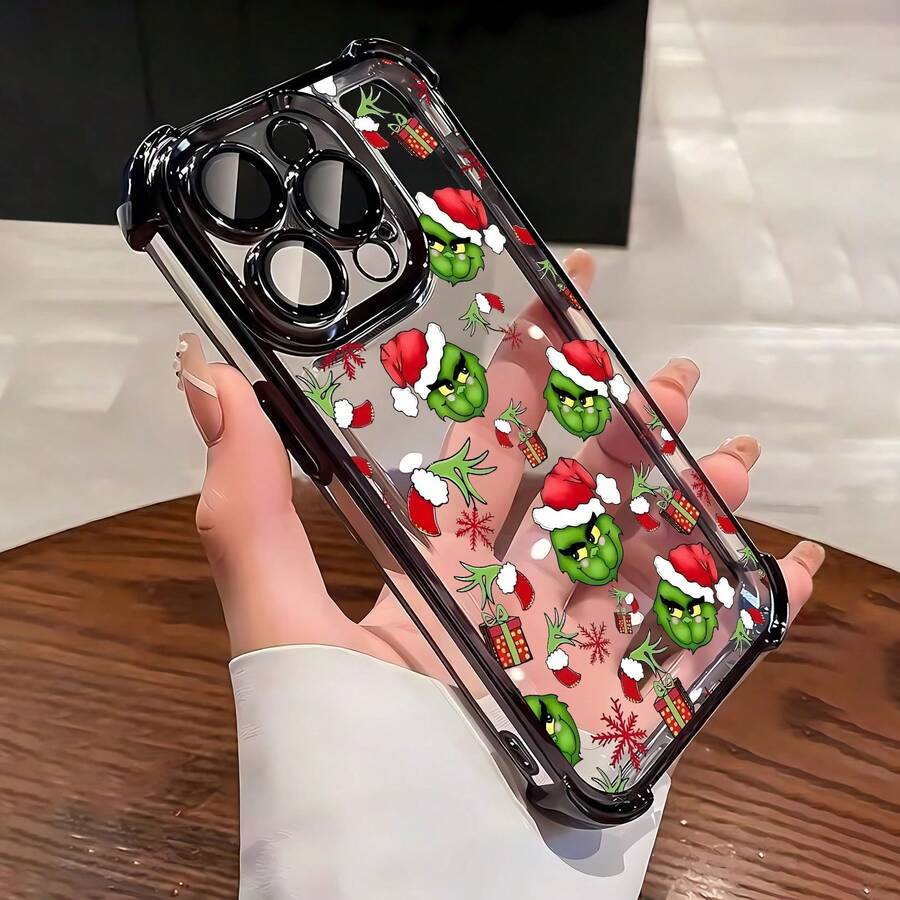 Funda para teléfono con diseño navideño del , compatible con teléfonos , 17, 16 Pro Max, 15 Pro Max, 13 y 12. Fabricada en TPU para una protección total contra golpes y caídas. Ideal para regalar en Navidad, celebrar en familia o con amigos. - Negro - Ver 1