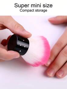 1/2/5支装指甲除尘刷、指甲刷、指甲清洁刷、蘑菇头刷、化妆刷、腮红粉刷、迷你小号 - 粉色 - 查看 4